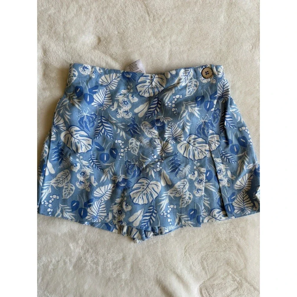 Vince Camuto Girls 2-Piece Tropical Top & Skort Set Blue/White Size 6